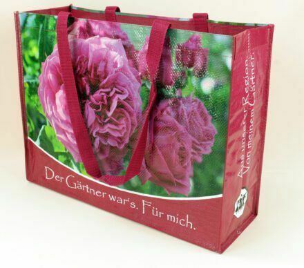 Einzigartiges Design: Rote PP Woven Taschen von 'Ihre Gärtnerei' – perfekt für Blumenliebhaber.