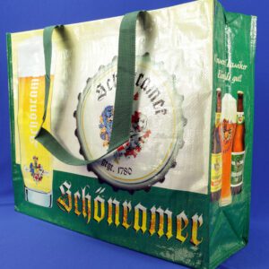 Bierliebhaber aufgepasst: Schönramer PP Woven Taschen mit Bierglasmotiv und Slogans
